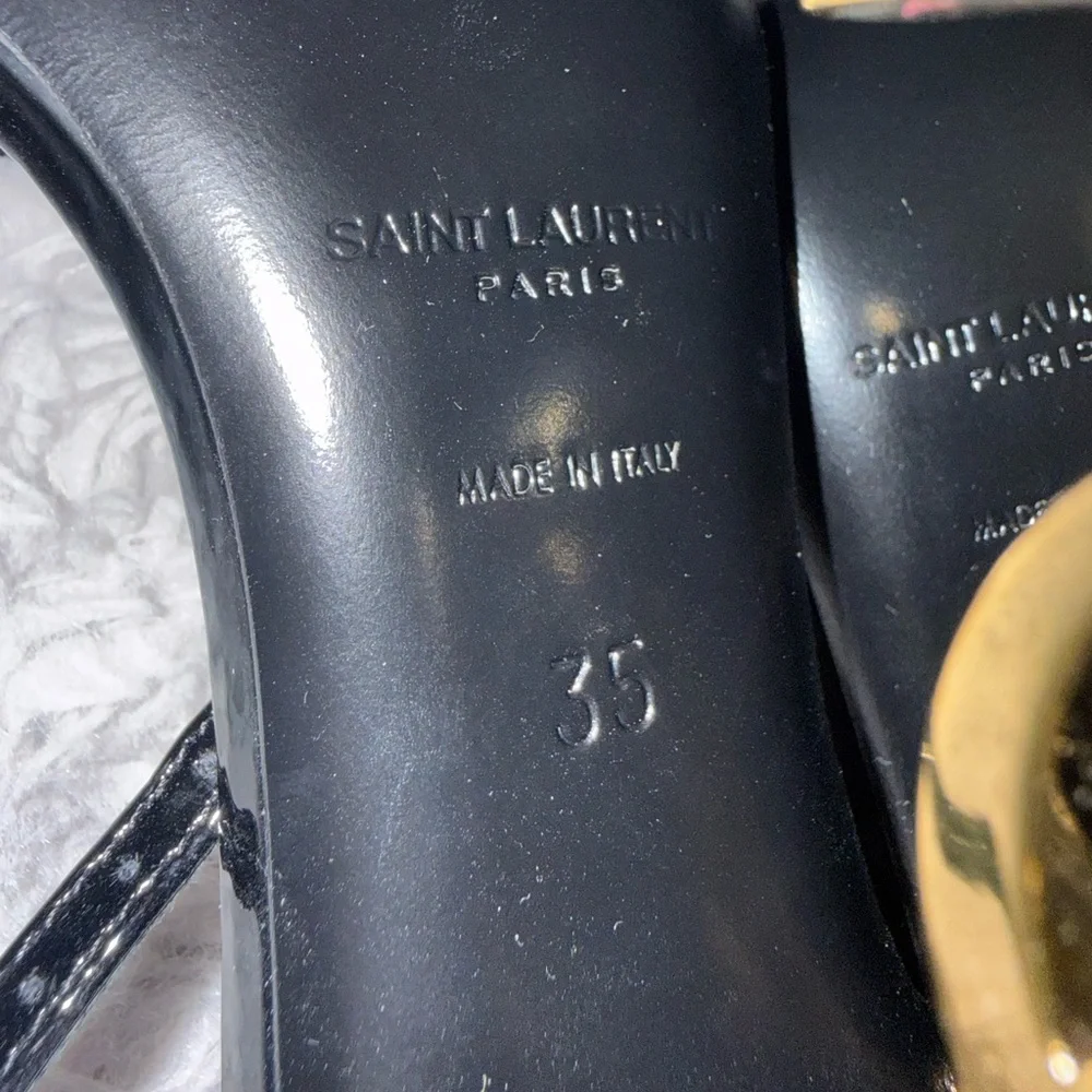 Saint Laurent black heels with YSL logo heel - Picture 6 of 6
